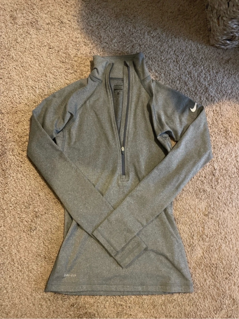 Nike Gray Heather Quarter-Zip Pullover